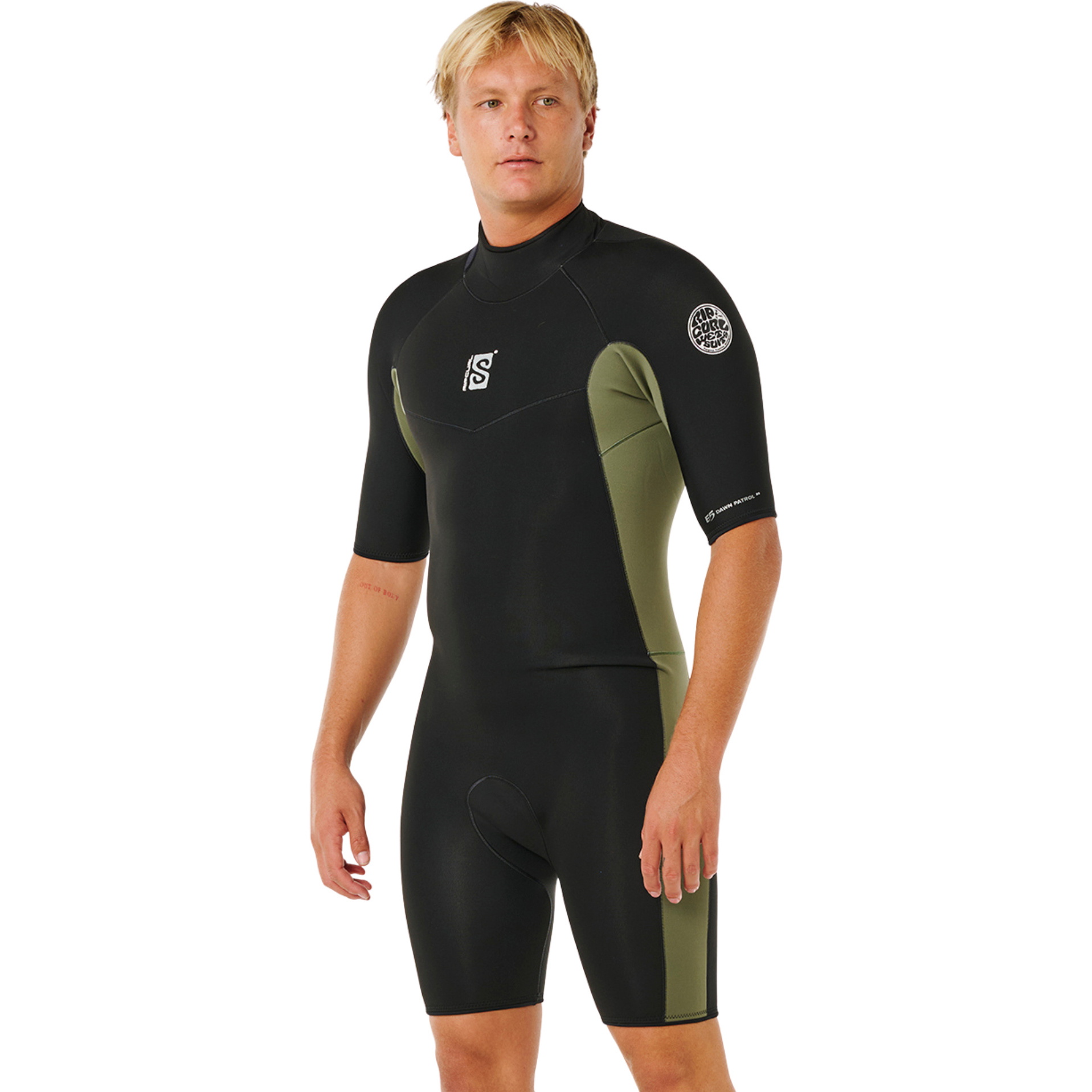 2026 Rip Curl Hommes Dawn Patrol 2mm Back Zip Shorty Combinaison N&eacute;opr&egrave;ne 11TMSP - Deep Cactus